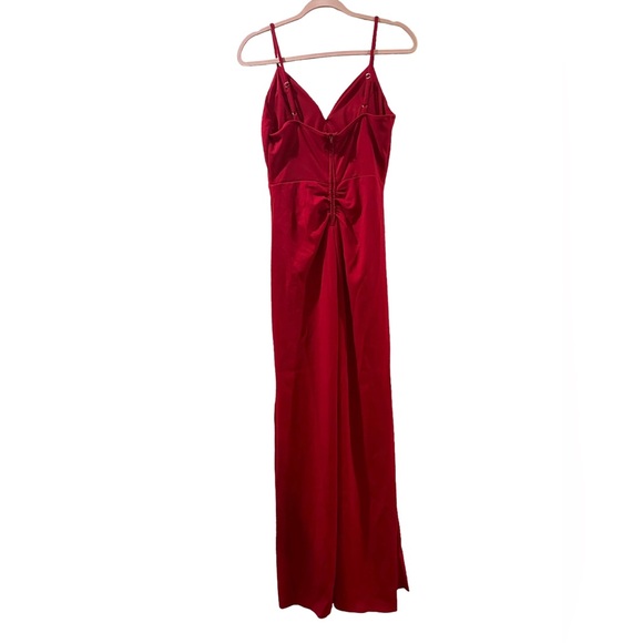 Red Front Slit Junior Gown Dress - Picture 5 of 7